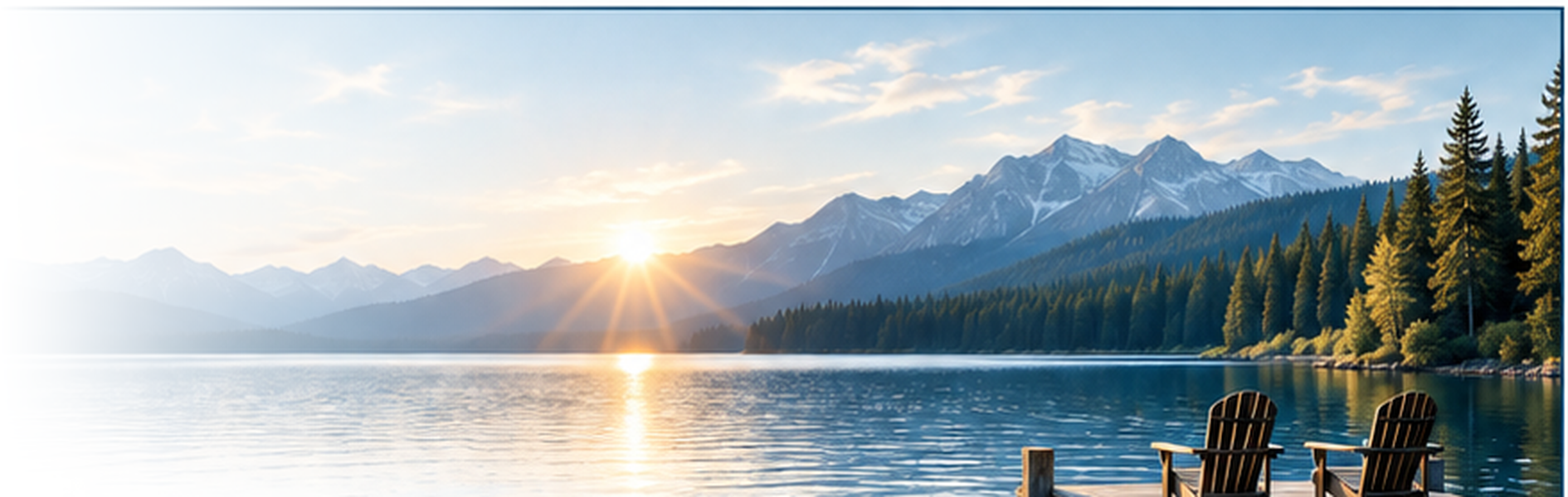Mountain lake at sunrise